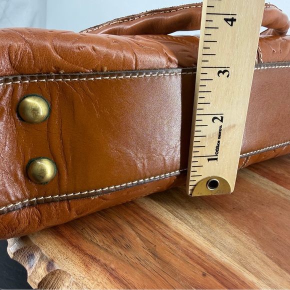 Patricia Nash Rienzo Satchel leather handbag tooled floral twisted rope handles - Picture 13 of 13